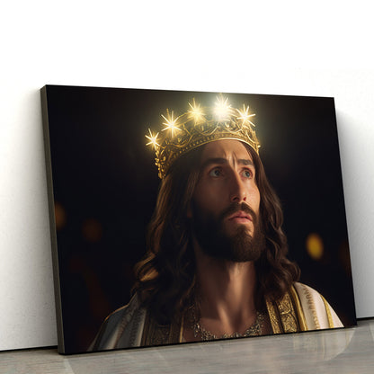 Jesus With Crowns Of Light Behind Him 2 - Canvas Pictures - Jesus Christ Canvas - Christian Wall Art