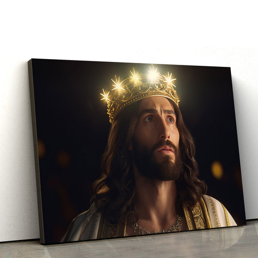 Jesus With Crowns Of Light Behind Him 2 - Canvas Pictures - Jesus Christ Canvas - Christian Wall Art