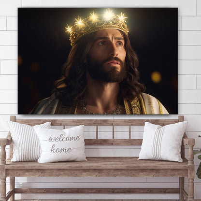 Jesus With Crowns Of Light Behind Him 2 - Canvas Pictures - Jesus Christ Canvas - Christian Wall Art