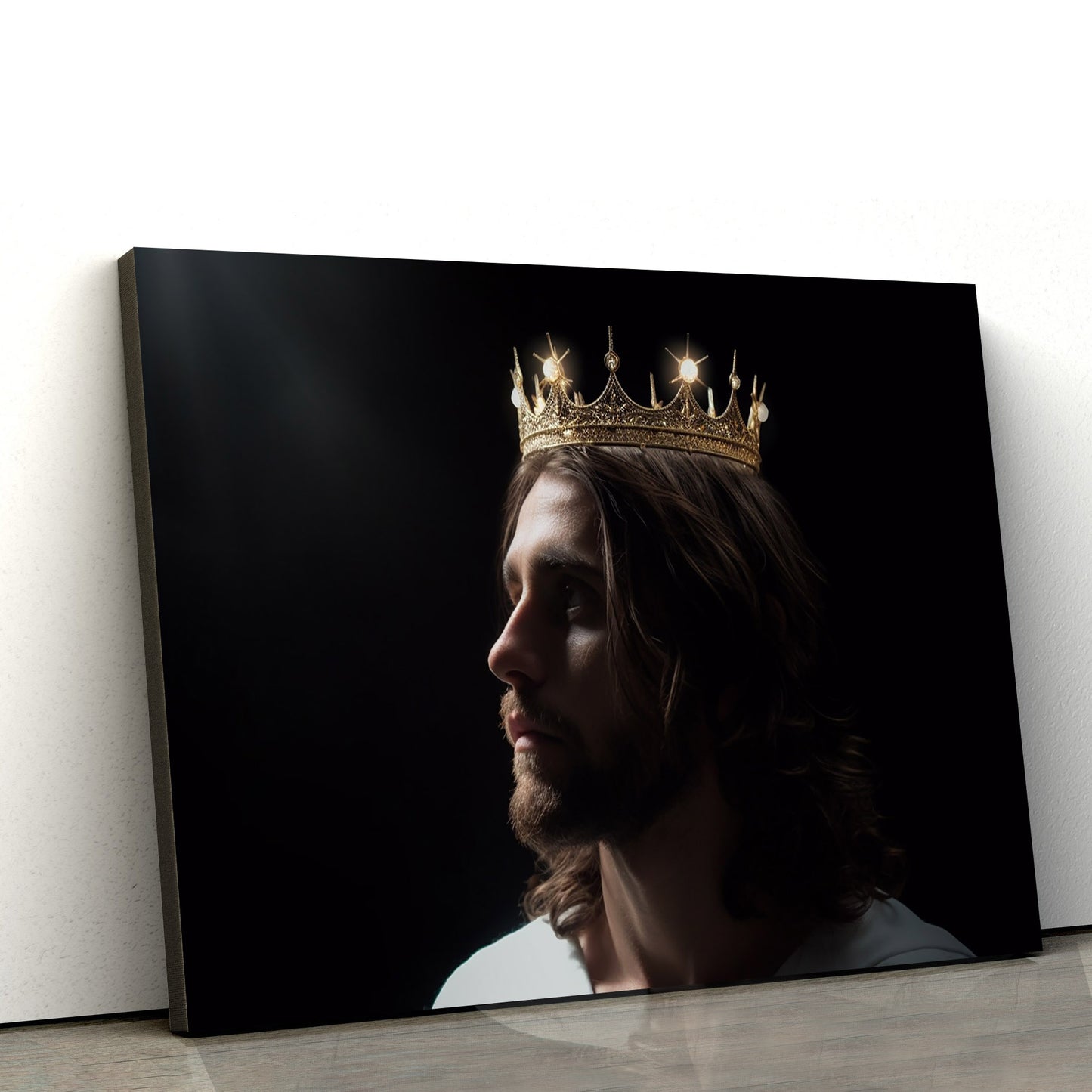 Jesus With Crowns Of Light Behind Him 3 - Canvas Pictures - Jesus Christ Canvas - Christian Wall Art