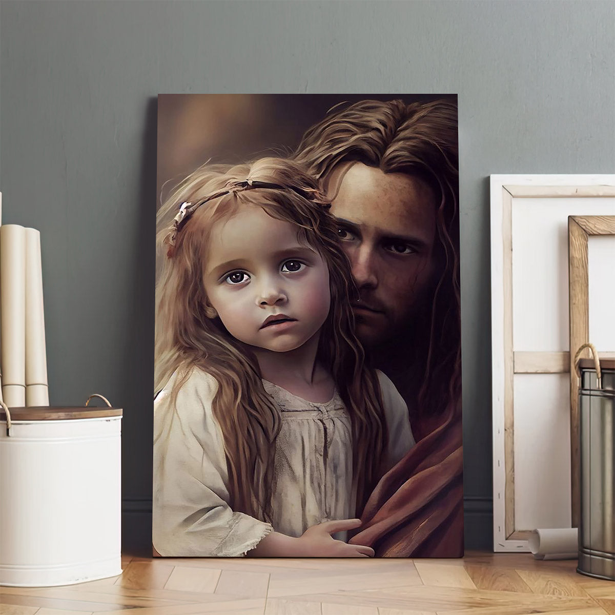 Jesus With Girl Canvas Prints - Jesus Christ Art - Christian Canvas Wall Decor