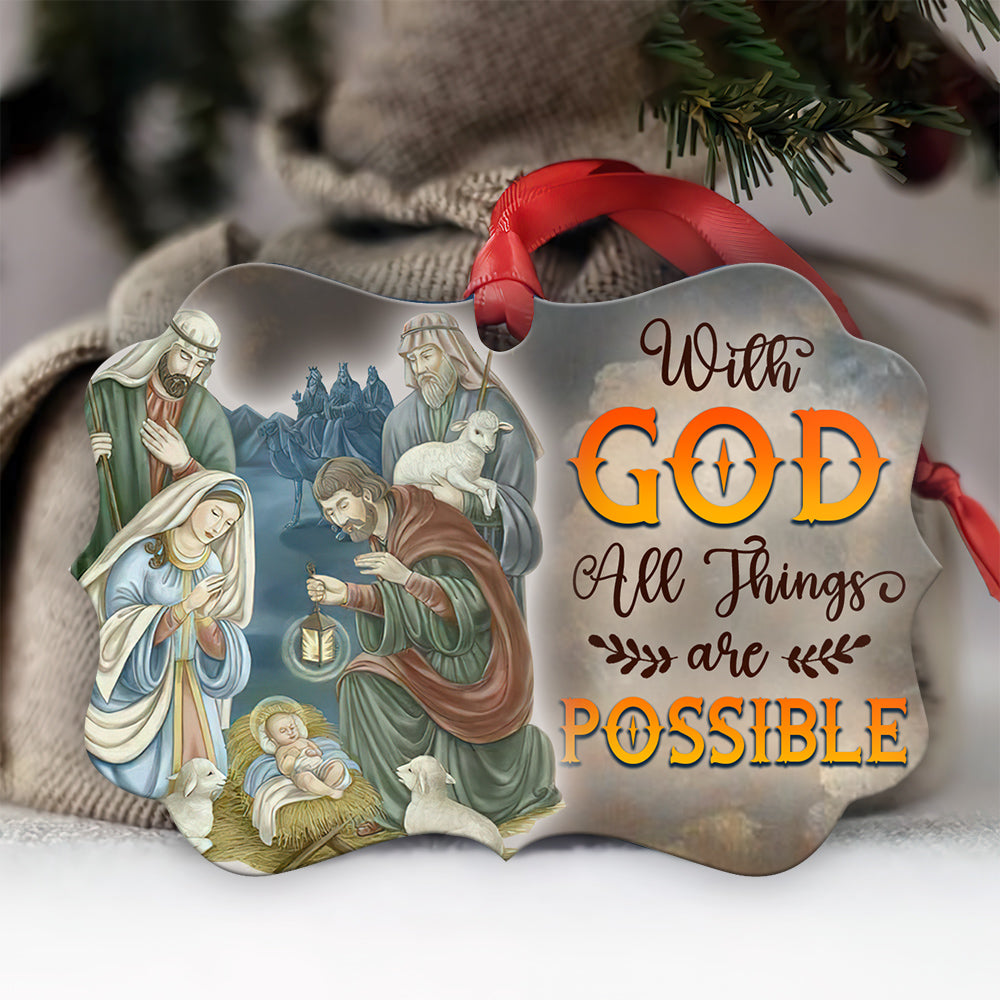 Jesus With God All Things Are Possible Metal Ornament - Christmas Ornament - Christmas Gift