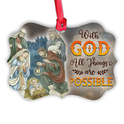 Jesus With God All Things Are Possible Metal Ornament - Christmas Ornament - Christmas Gift