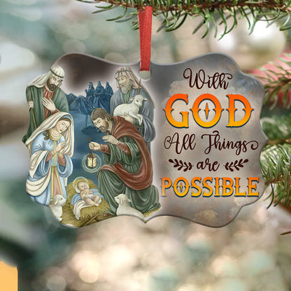 Jesus With God All Things Are Possible Metal Ornament - Christmas Ornament - Christmas Gift