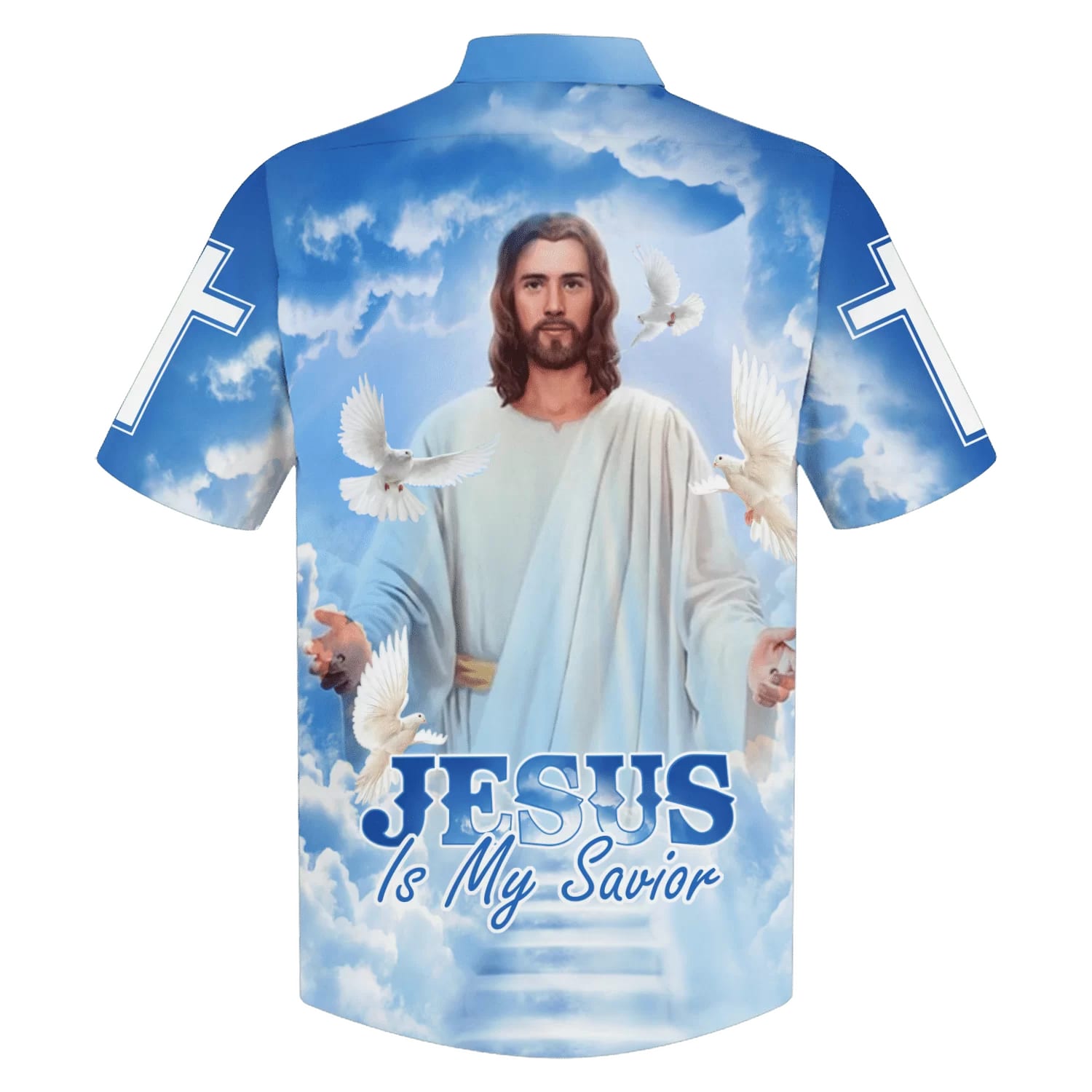 Jesus With His Arms Open Hawaiian Shirt - Jesus Is My Savior Hawaiian Shirts - Christian Hawaiian Shirt - Jesus Hawaiian Shirts