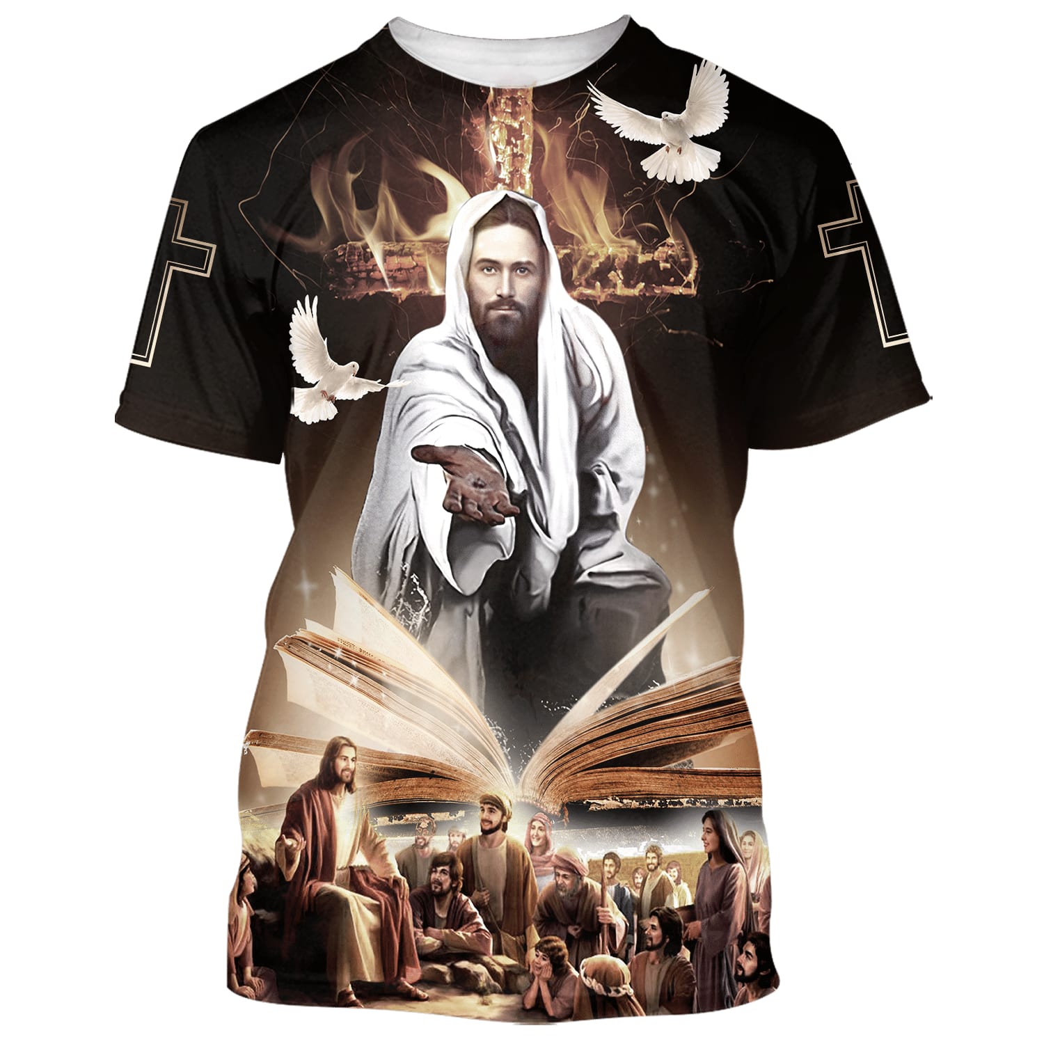 Jesus With His Disciples 3d T-Shirts - Christian Shirts For Men&Women