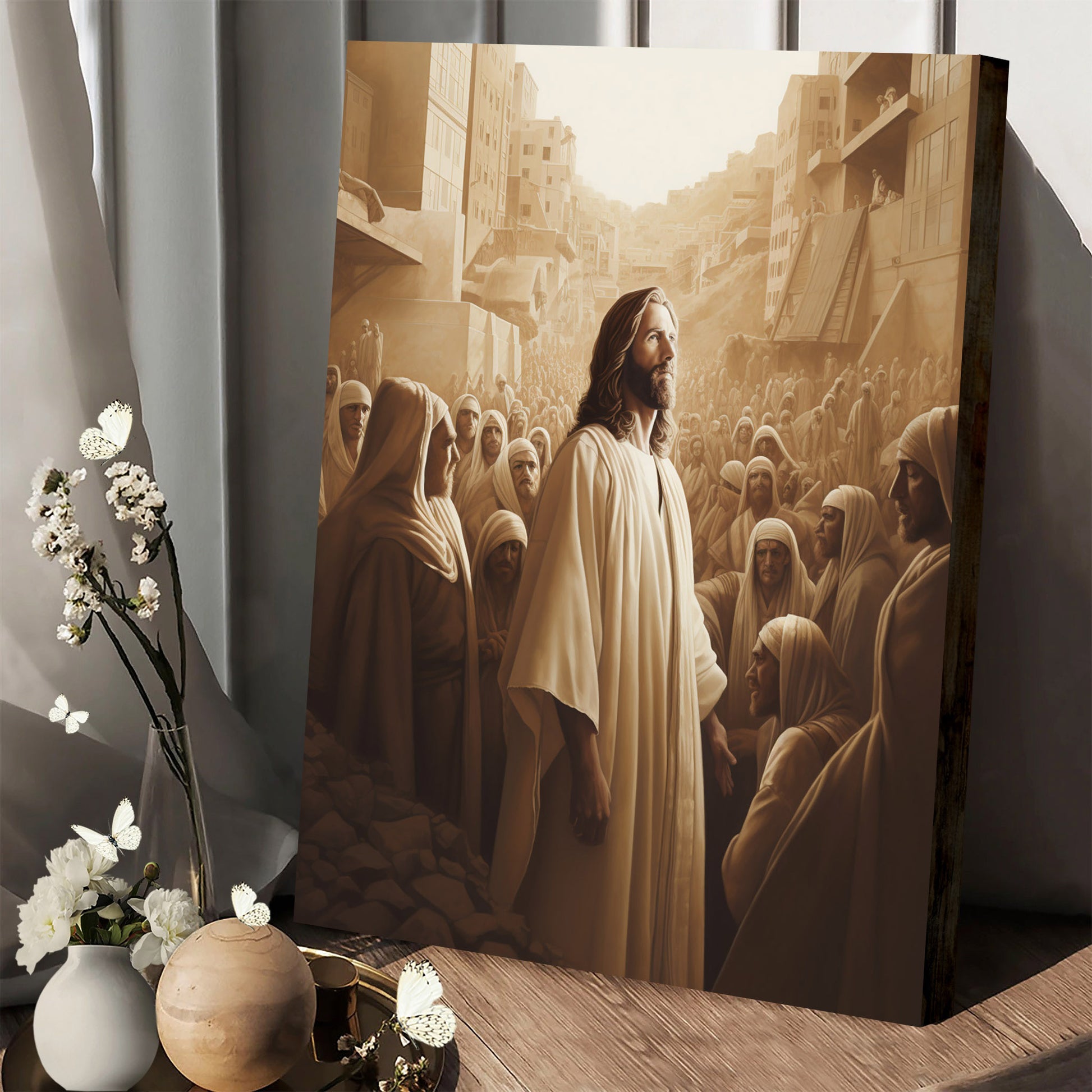 Jesus With People Around Him - Canvas Picture - Jesus Christ Canvas - Christian Wall Art
