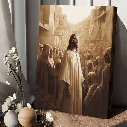 Jesus With People Around Him - Canvas Picture - Jesus Christ Canvas - Christian Wall Art