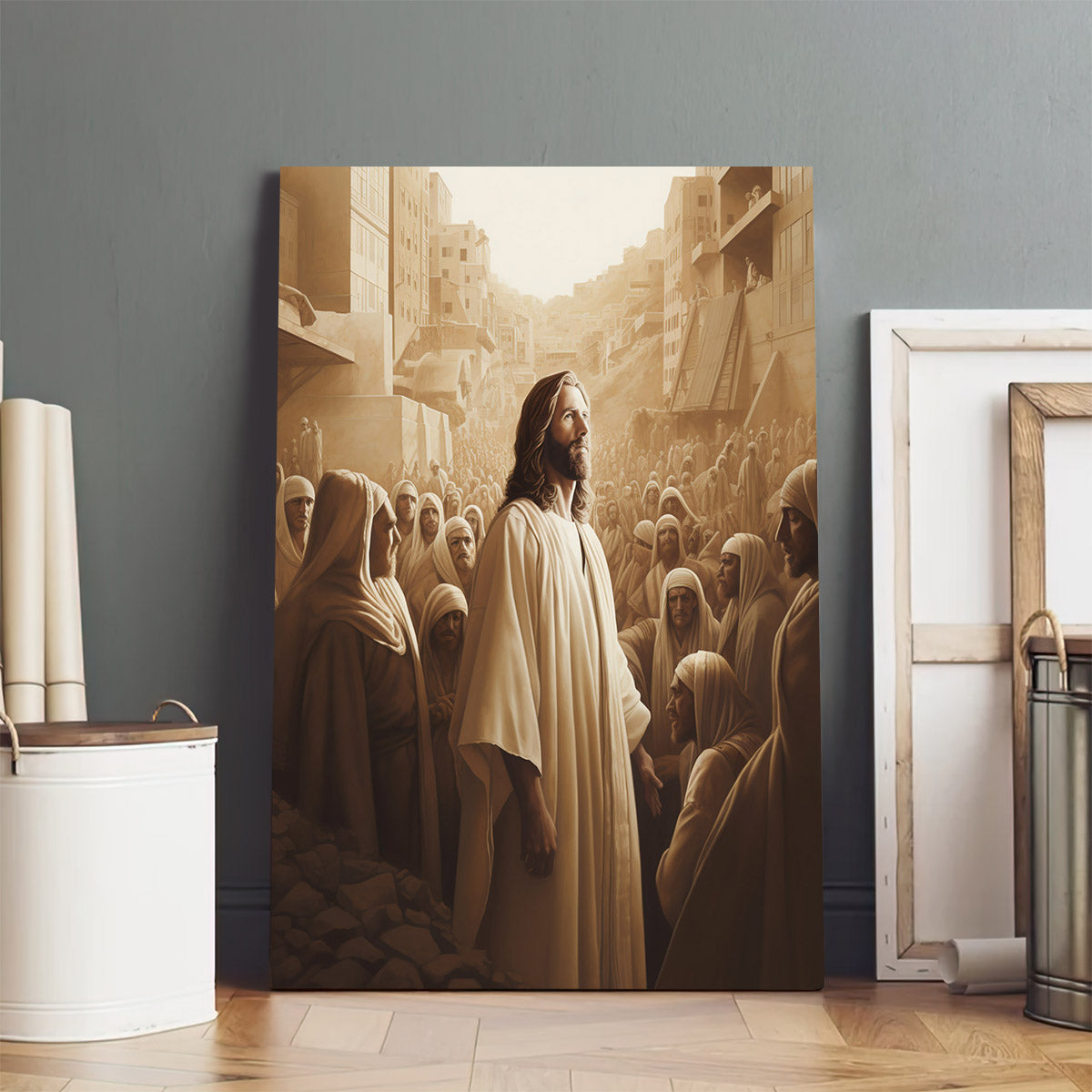 Jesus With People Around Him - Canvas Picture - Jesus Christ Canvas - Christian Wall Art