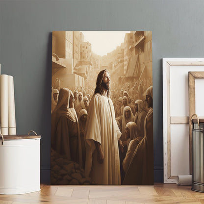 Jesus With People Around Him - Canvas Picture - Jesus Christ Canvas - Christian Wall Art