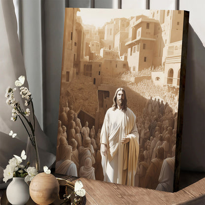 Jesus With People Around Him 1 - Canvas Picture - Jesus Christ Canvas - Christian Wall Art