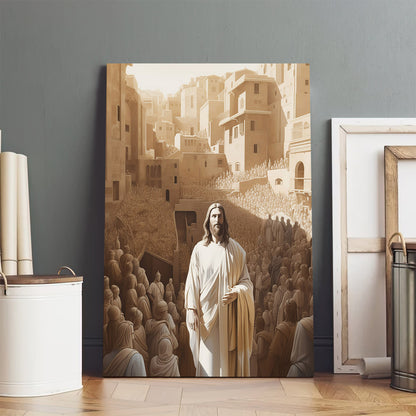 Jesus With People Around Him 1 - Canvas Picture - Jesus Christ Canvas - Christian Wall Art