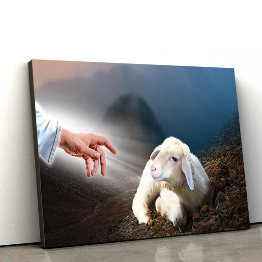 Jesus With Sheep - Jesus Canvas Wall Art - Christian Wall Art