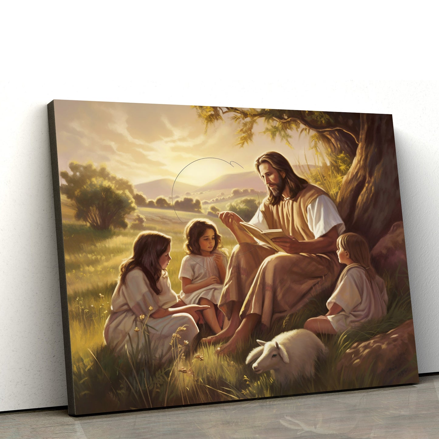 Jesus With The Cross - Canvas Picture - Jesus Christ Canvas - Christian Wall Art