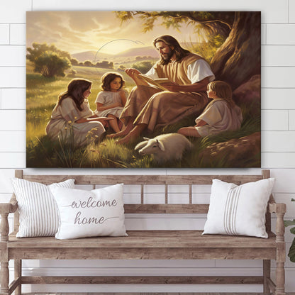 Jesus With The Cross - Canvas Picture - Jesus Christ Canvas - Christian Wall Art