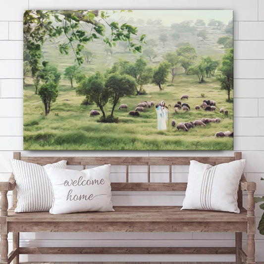 Jesus With The Sheep Canvas Art - Jesus Christ Pictures - Jesus Wall Art - Christian Wall Decor