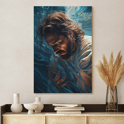 Jesus Wresting In The Water 1 - Canvas Picture - Jesus Christ Canvas - Christian Wall Art
