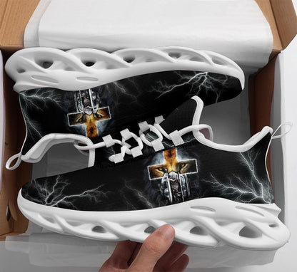 Jesus Yezy Black Running Sneakers Max Soul Shoes - Christian Shoes For Men And Women