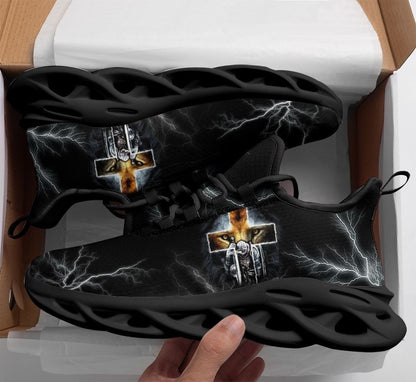 Jesus Yezy Black Running Sneakers Max Soul Shoes - Christian Shoes For Men And Women