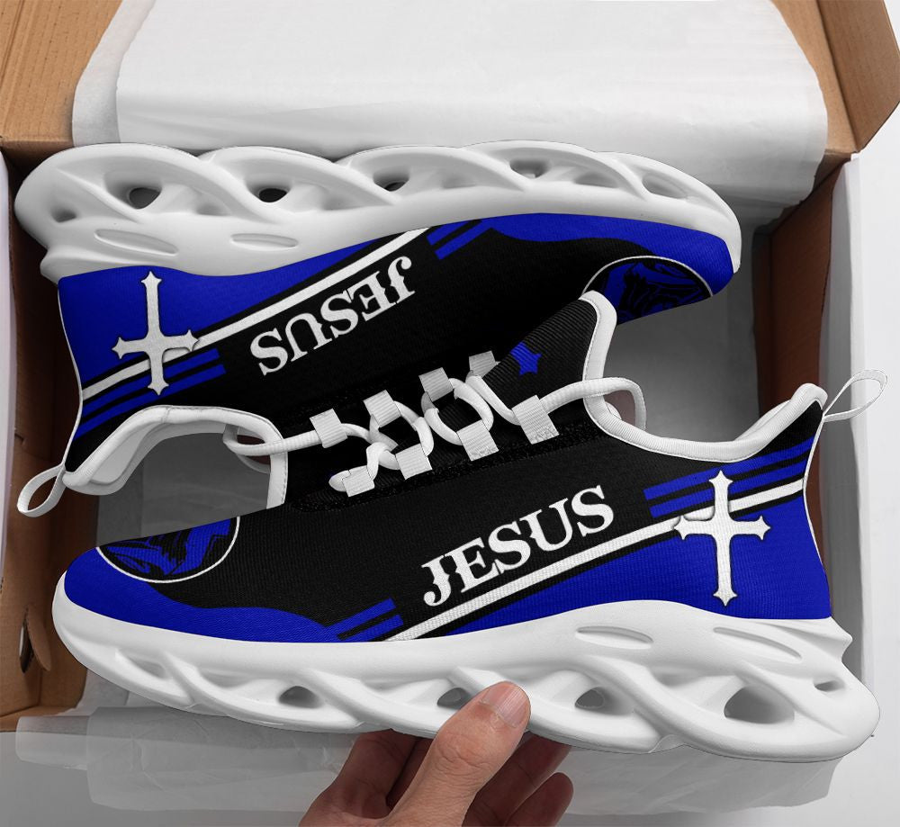Jesus Yezy Blue Running Sneakers Max Soul Shoes - Christian Shoes For Men And Women