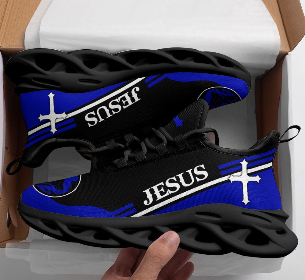 Jesus Yezy Blue Running Sneakers Max Soul Shoes - Christian Shoes For Men And Women