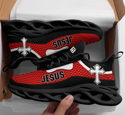 Jesus Yezy Red Running Sneakers Max Soul Shoes - Christian Shoes For Men And Women