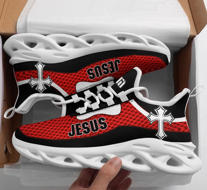 Jesus Yezy Red Running Sneakers Max Soul Shoes - Christian Shoes For Men And Women