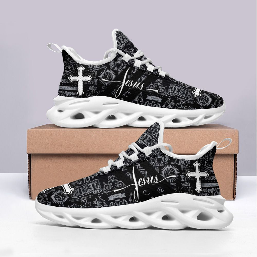 Jesus Yezy Running Black Sneakers Max Soul Shoes - Christian Shoes For Men And Women