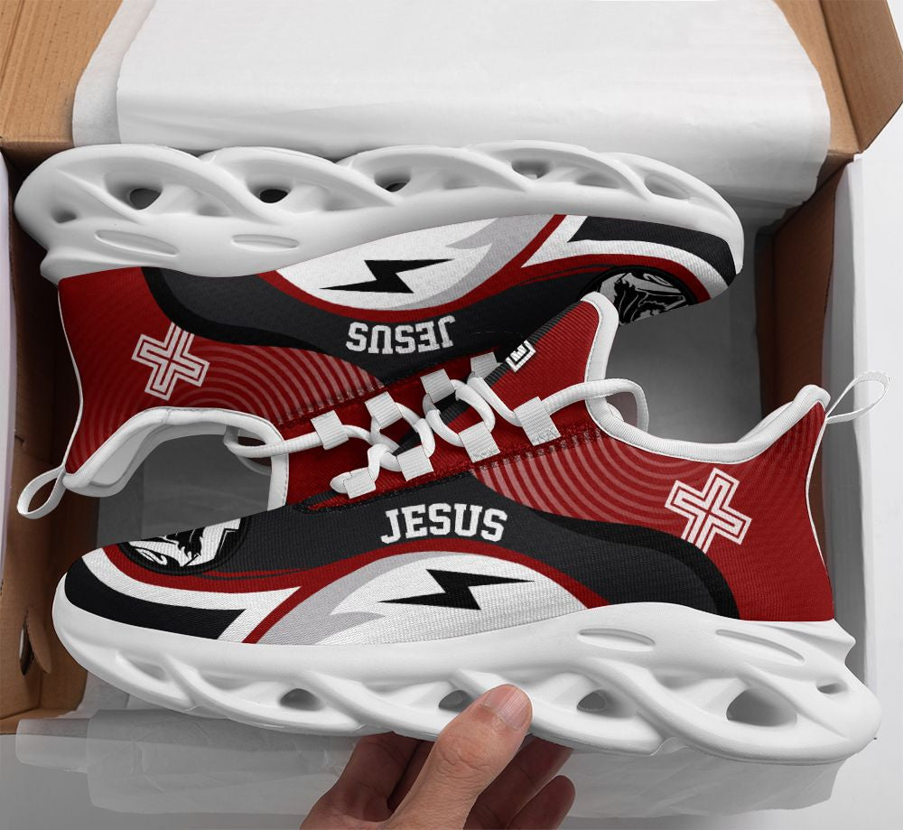 Jesus Yezy Running Red Sneakers Max Soul Shoes - Christian Shoes For Men And Women