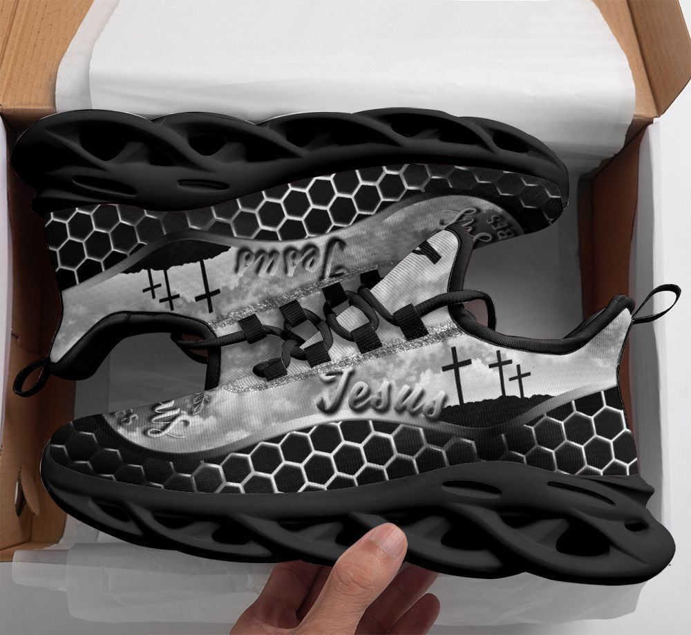 Jesus Yezy Running Sneakers Black 2 Max Soul Shoes - Christian Shoes For Men And Women