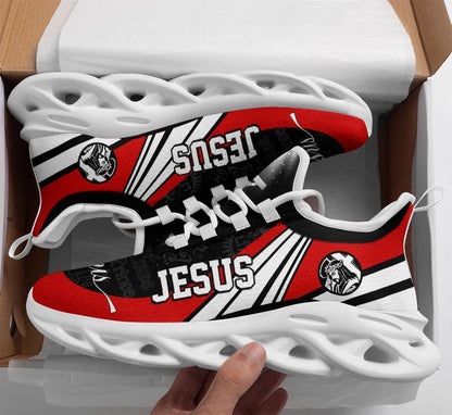 Jesus Yezy Running Sneakers Black And Red Max Soul Shoes - Christian Shoes For Men And Women