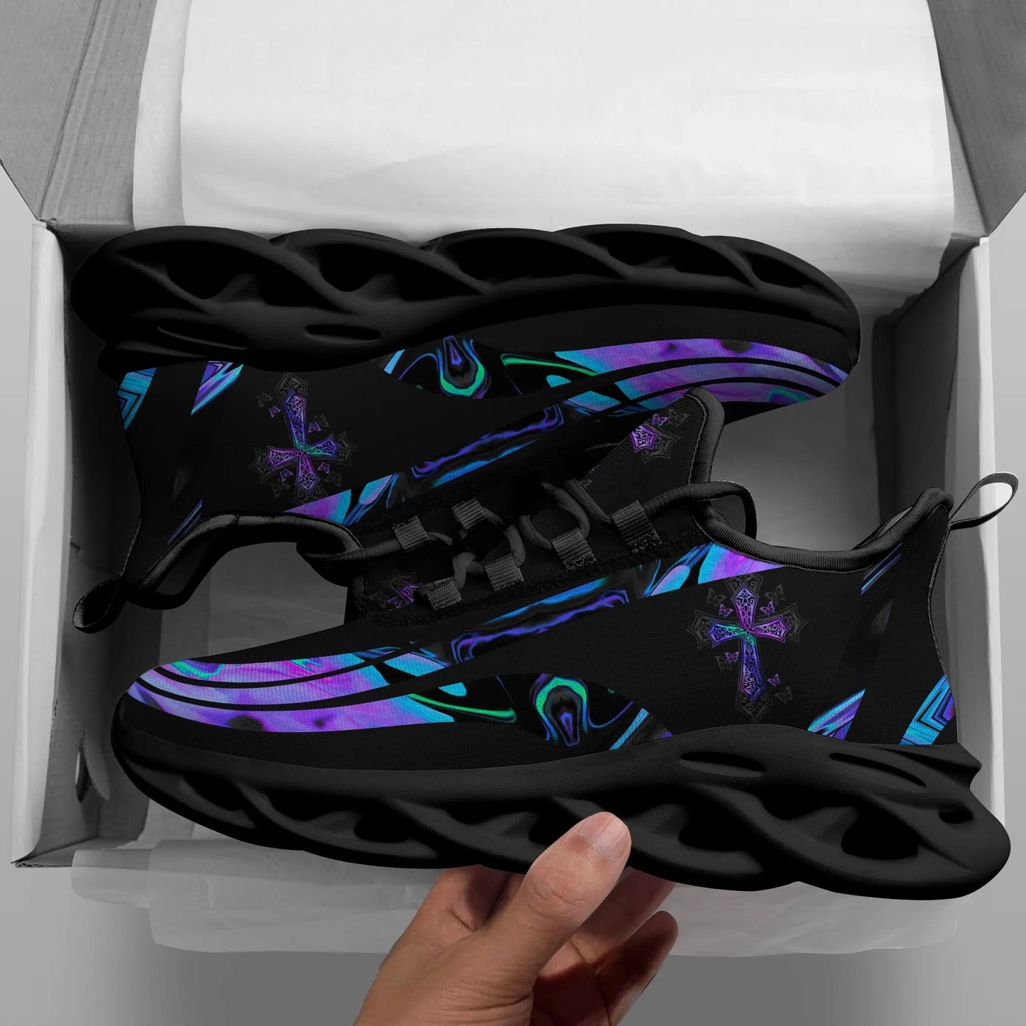 Jesus Yezy Running Sneakers Black Max Soul Shoes - Christian Shoes For Men And Women