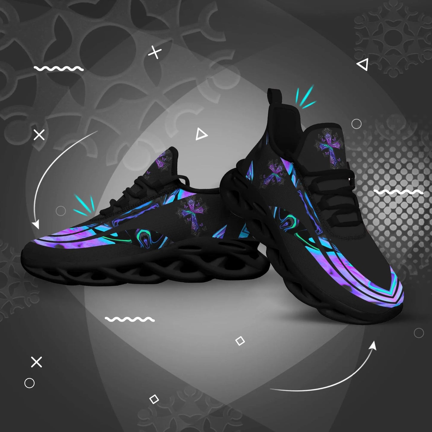 Jesus Yezy Running Sneakers Black Max Soul Shoes - Christian Shoes For Men And Women