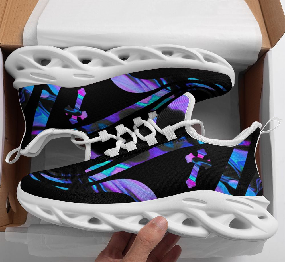 Jesus Yezy Running Sneakers Black Purple Max Soul Shoes - Christian Shoes For Men And Women