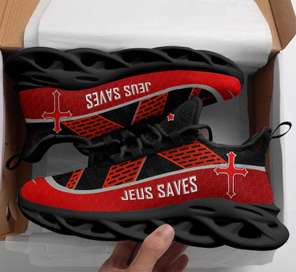 Jesus Yezy Running Sneakers Black Red Max Soul Shoes - Christian Shoes For Men And Women