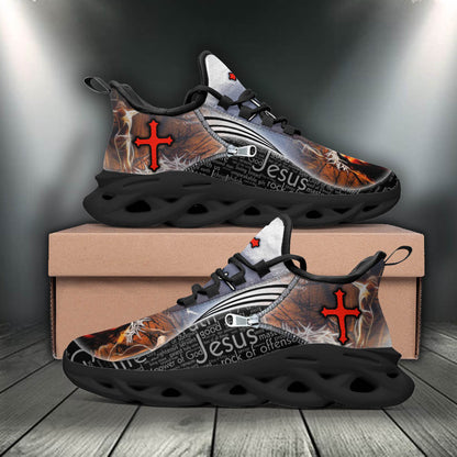 Jesus Yezy Running Sneakers Black White Max Soul Shoes - Christian Shoes For Men And Women