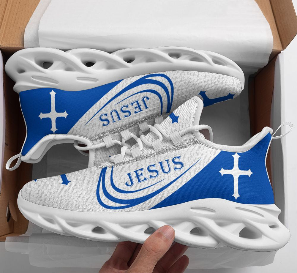 Jesus Yezy Running Sneakers Blue 1 Max Soul Shoes - Christian Shoes For Men And Women