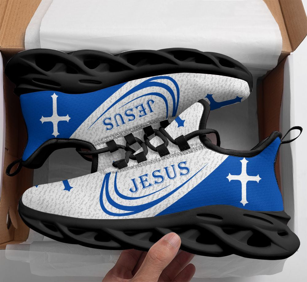 Jesus Yezy Running Sneakers Blue 1 Max Soul Shoes - Christian Shoes For Men And Women