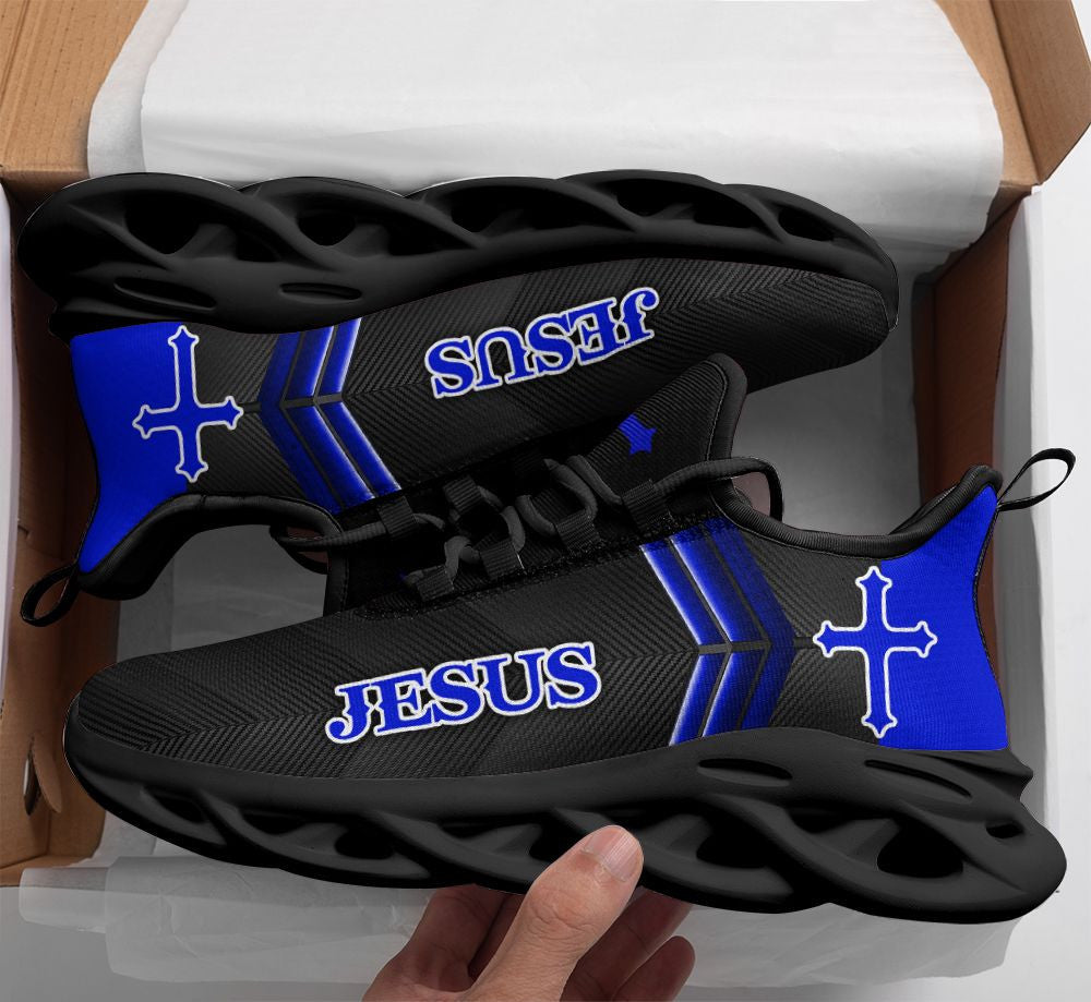 Jesus Yezy Running Sneakers Blue 2 Max Soul Shoes - Christian Shoes For Men And Women