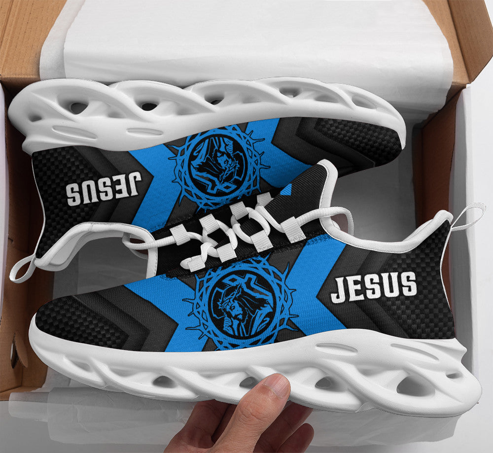 Jesus Yezy Running Sneakers Blue Max Soul Shoes - Christian Shoes For Men And Women