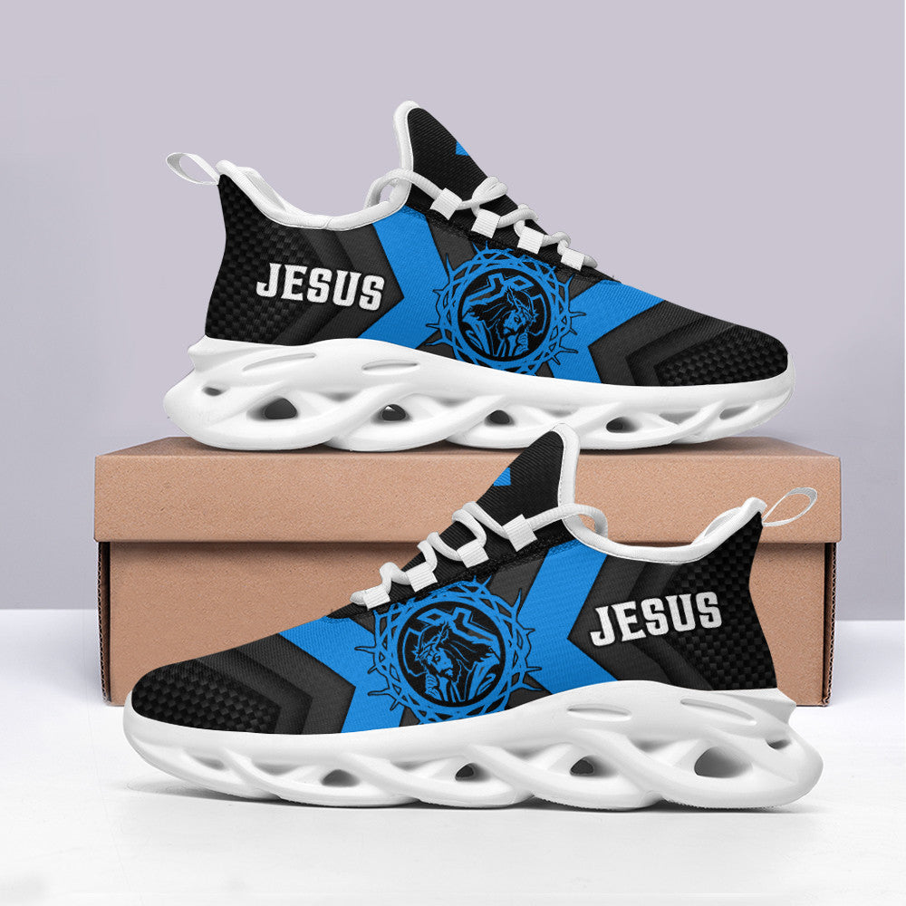 Jesus Yezy Running Sneakers Blue Max Soul Shoes - Christian Shoes For Men And Women