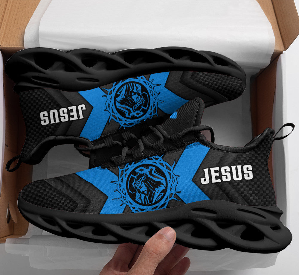 Jesus Yezy Running Sneakers Blue Max Soul Shoes - Christian Shoes For Men And Women