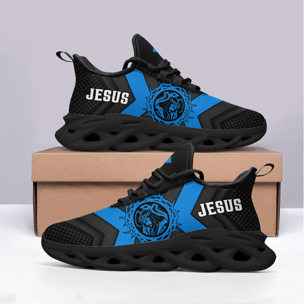 Jesus Yezy Running Sneakers Blue Max Soul Shoes - Christian Shoes For Men And Women
