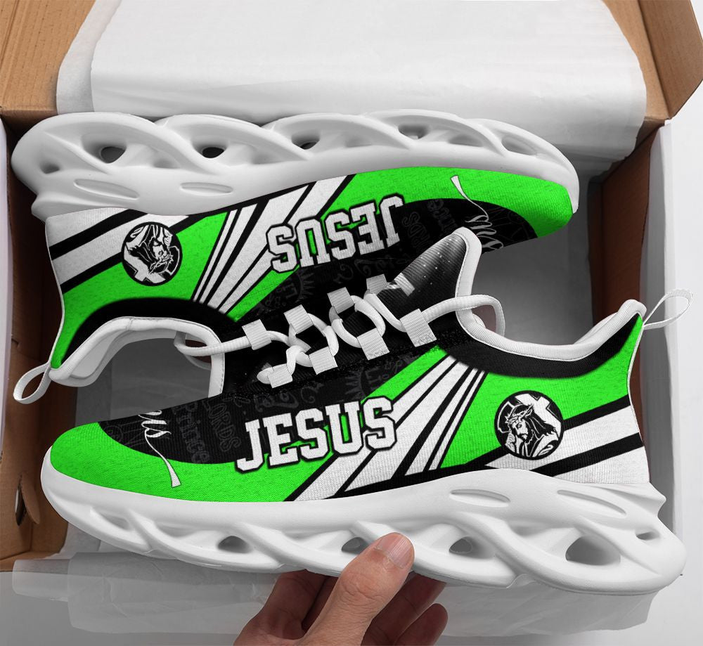 Jesus Yezy Running Sneakers Green Max Soul Shoes - Christian Shoes For Men And Women