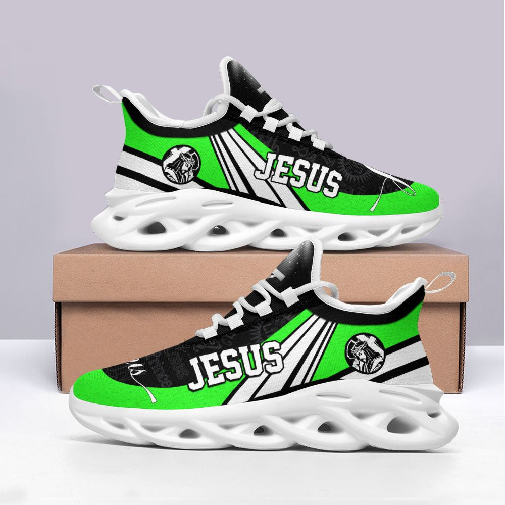 Jesus Yezy Running Sneakers Green Max Soul Shoes - Christian Shoes For Men And Women