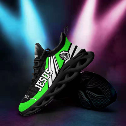 Jesus Yezy Running Sneakers Green Max Soul Shoes - Christian Shoes For Men And Women