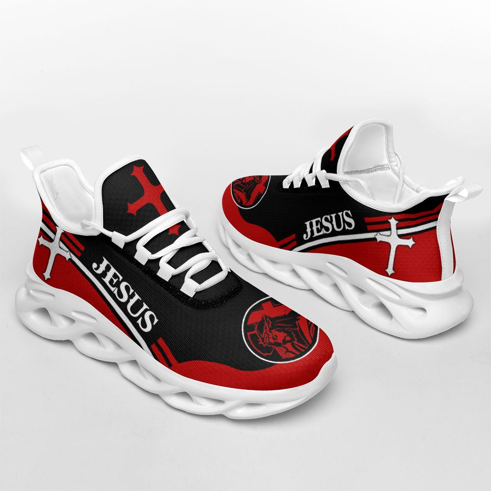 Jesus Yezy Running Sneakers Red 2 Max Soul Shoes - Christian Shoes For Men And Women