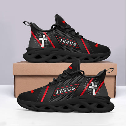 Jesus Yezy Running Sneakers Red Black Max Soul Shoes - Christian Shoes For Men And Women