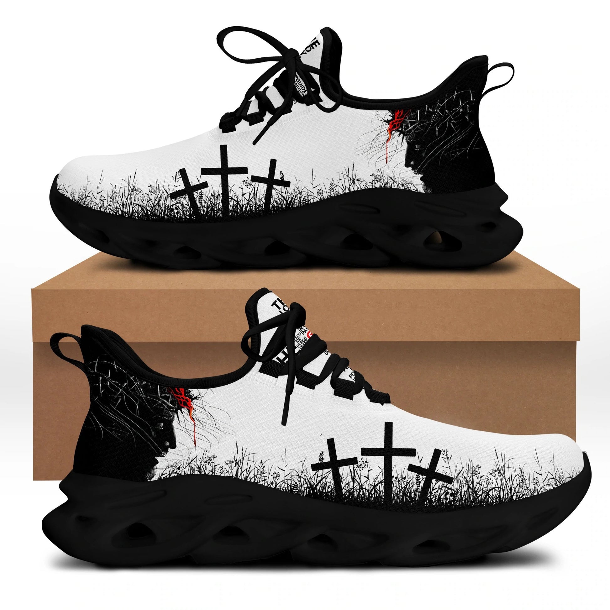 Jesus Yezy Running Sneakers White 3 Max Soul Shoes - Christian Shoes For Men And Women