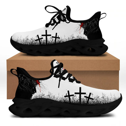 Jesus Yezy Running Sneakers White 3 Max Soul Shoes - Christian Shoes For Men And Women